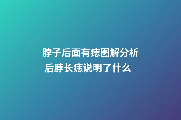 脖子后面有痣图解分析 后脖长痣说明了什么